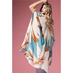 Urbanista Sweeping Floral Kimono Aquamarine