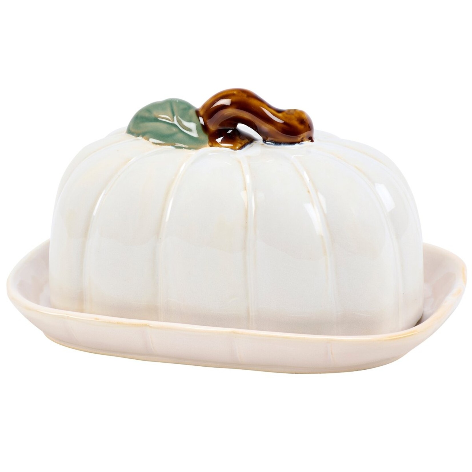 Primitives by Kathy Primitives by Kathy Butter Dish White Pumpkin