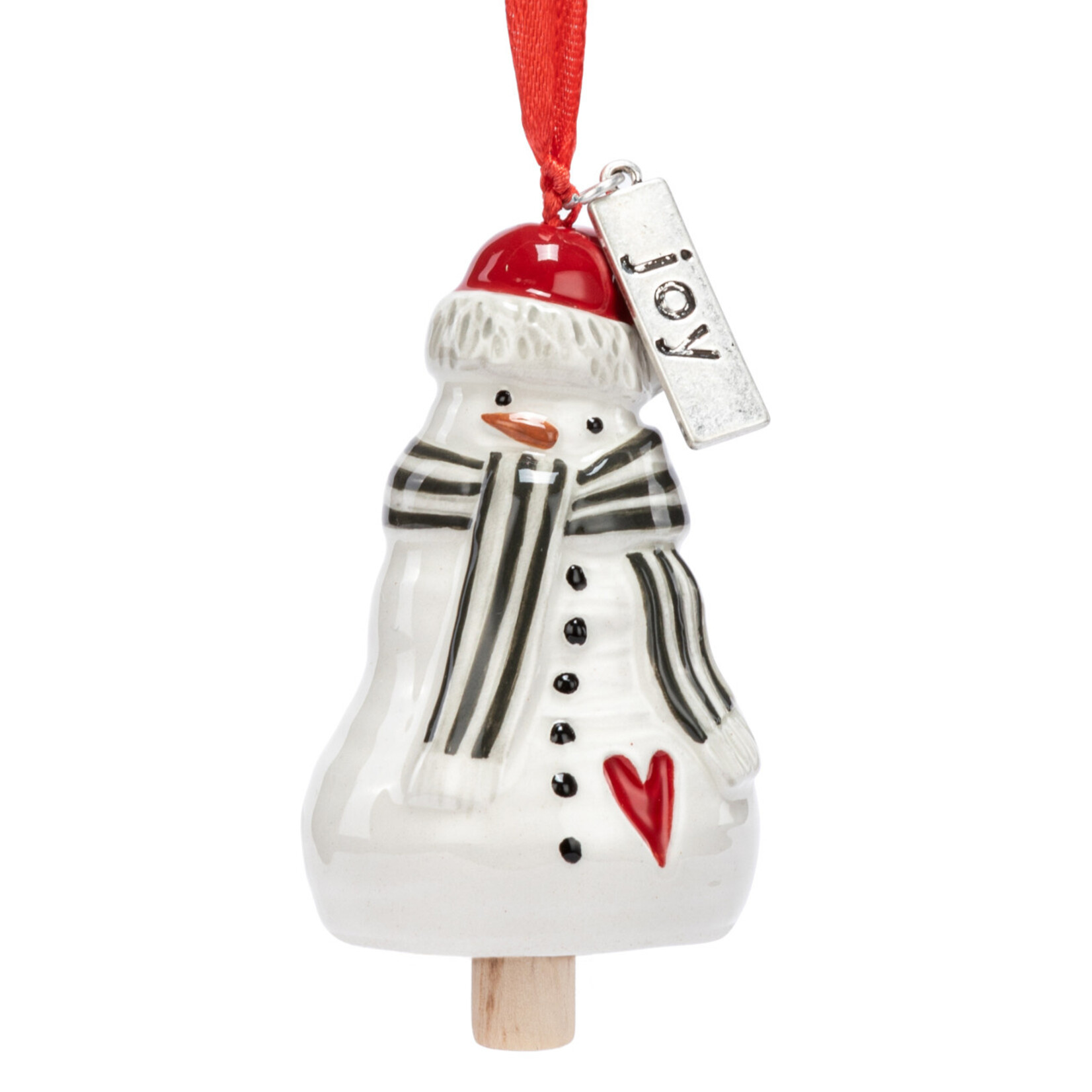 Demdaco Demdaco-Joy Snowman Red Heart Mini Bell Ornament