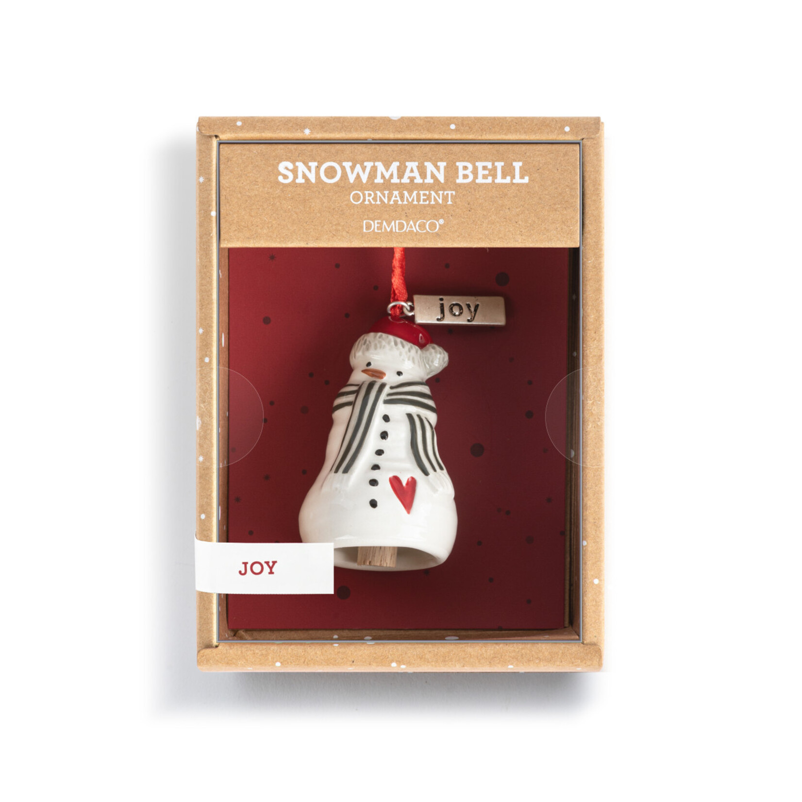 Demdaco Demdaco-Joy Snowman Red Heart Mini Bell Ornament