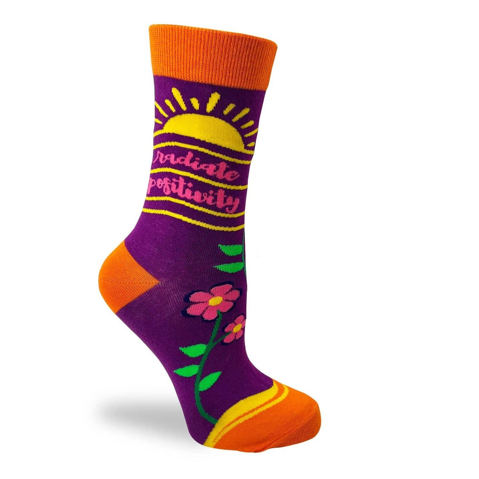 Fabdaz Fabdaz-Radiate Positivity Ladies' Novelty Crew Socks