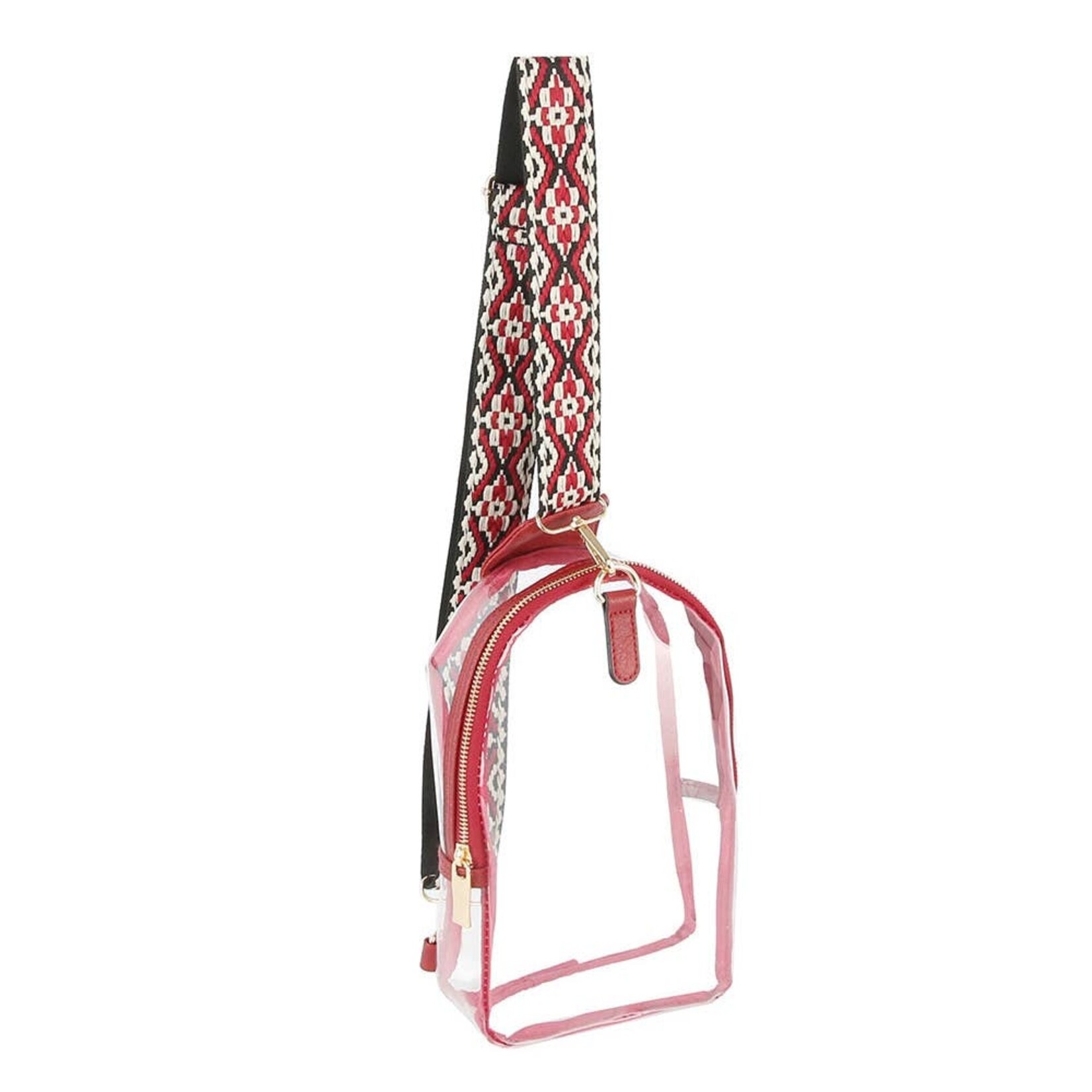 Handbag Factory Corp Handbag Factory Corp- Clear Crossbody Sling Burgundy