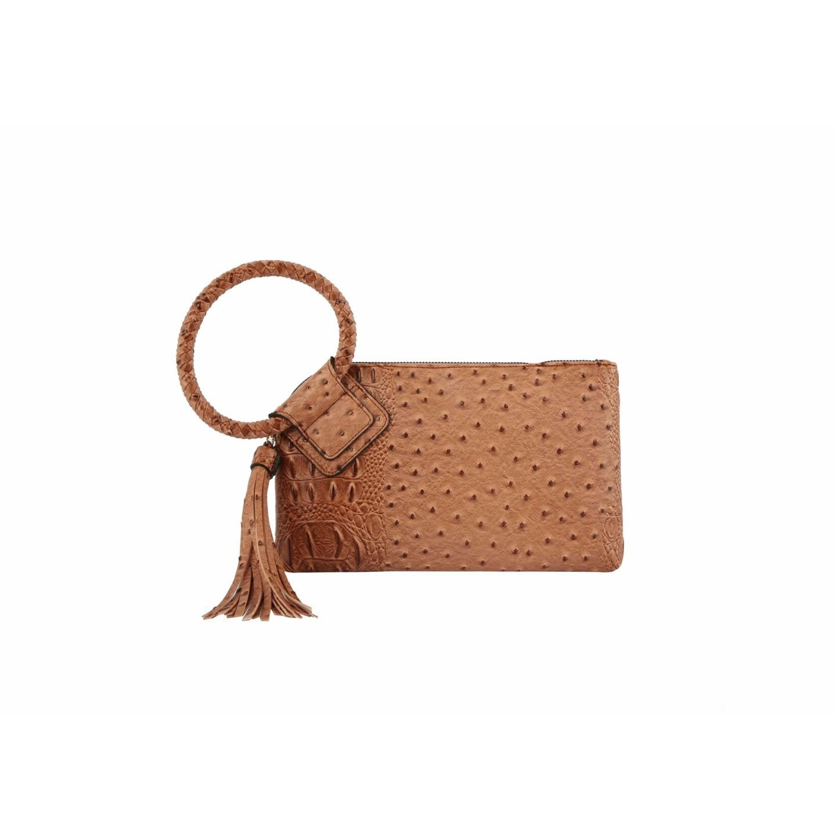 Handbag Factory Corp Handbag Factory Corp-Tassel  Clutch Cognac