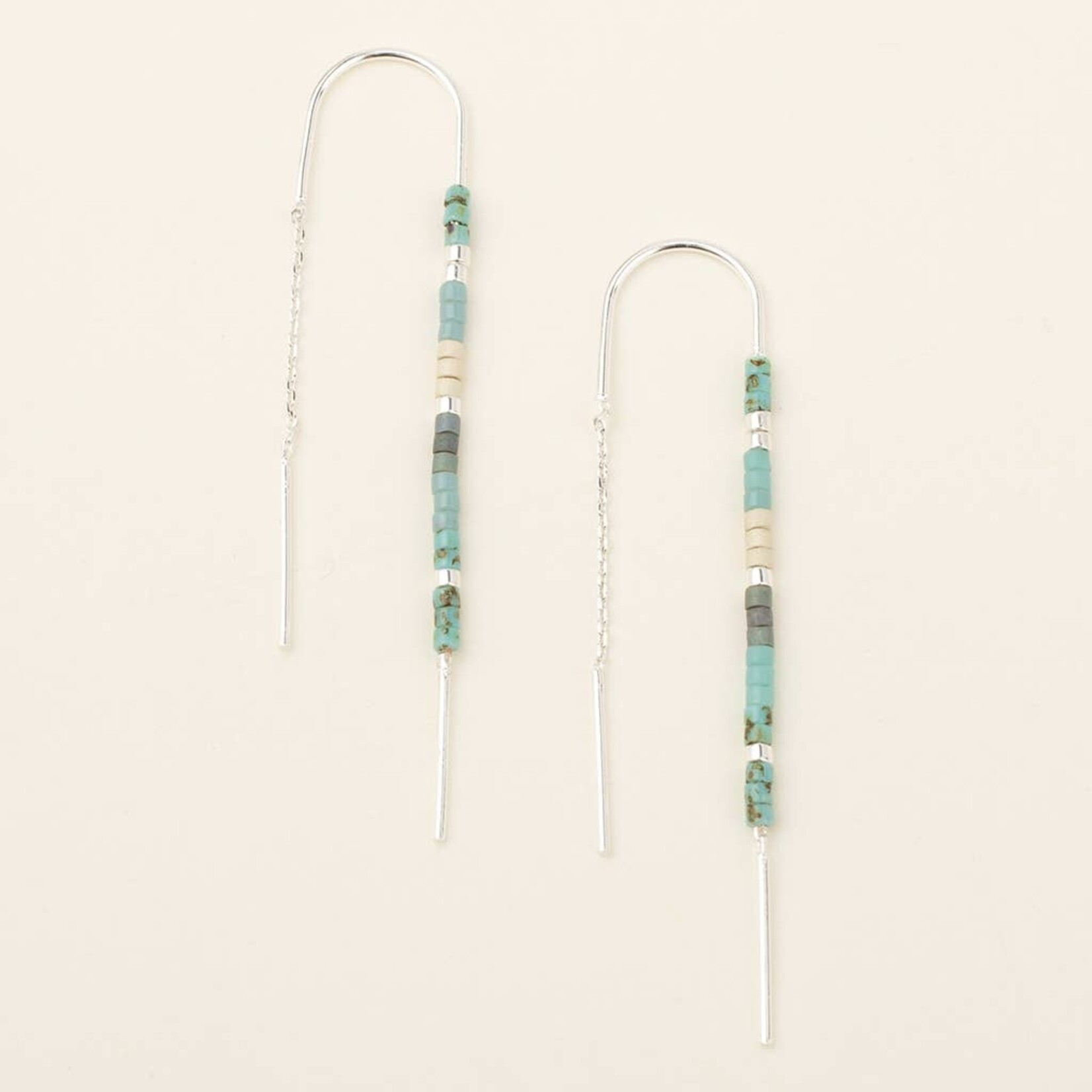Scout Curated Wears SCW-Chromacolor Miyuki Thread Earring - Turquoise Multi/Silver