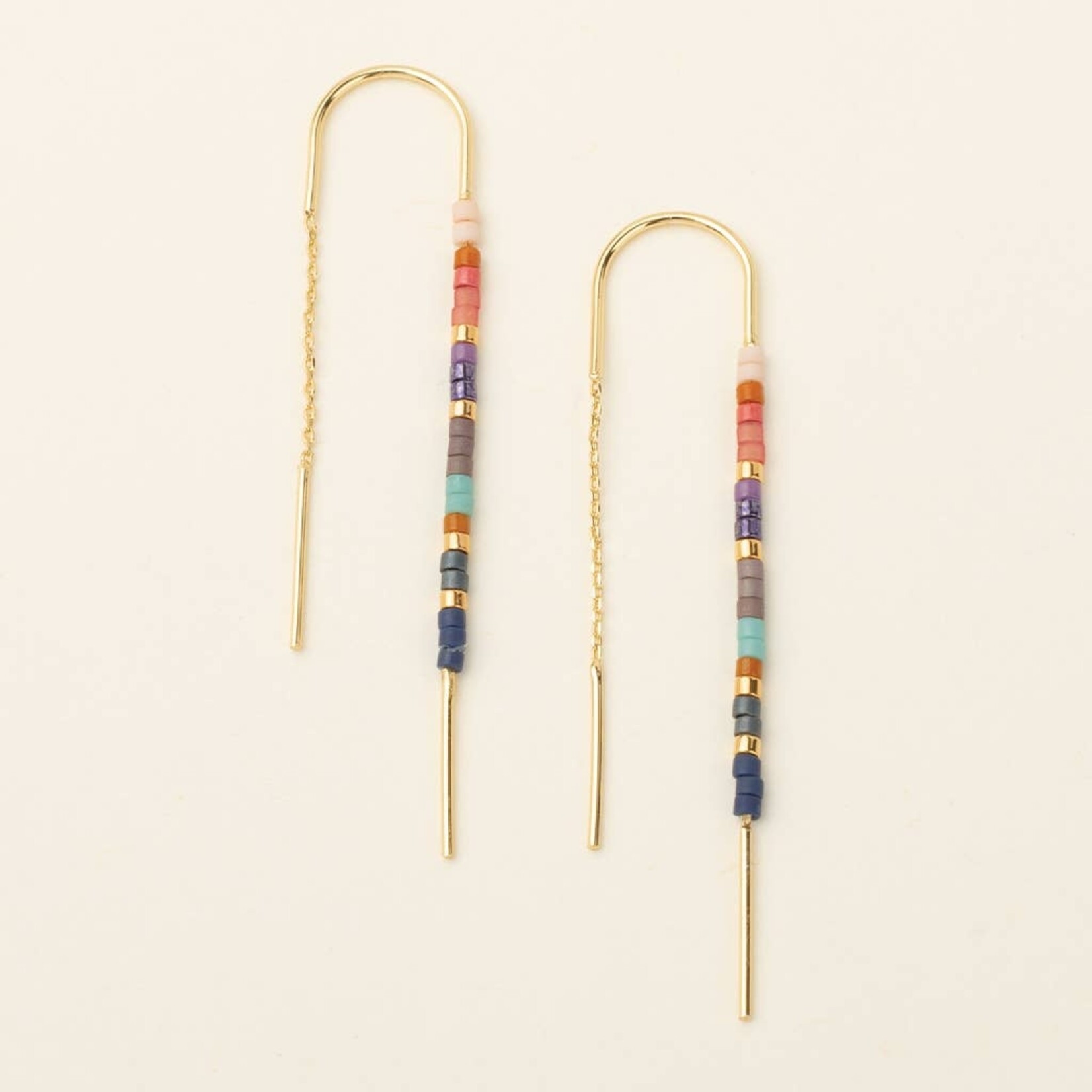 Scout Curated Wears SCW-Chromacolor Miyuki Thread Earring - Dark Multi/Gold