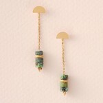 Scout Curated Wears Stone Meteor Thread/Jacket Earring - African Turquoise/Gold