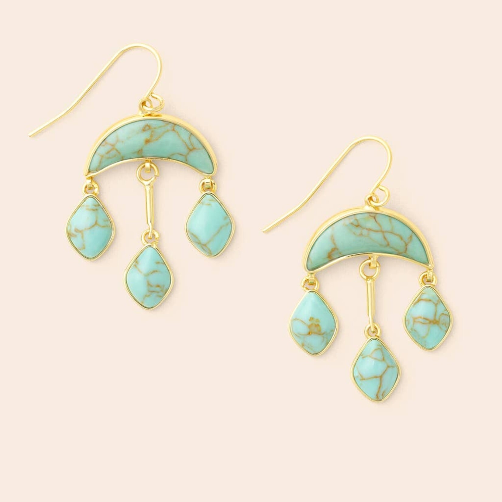 Scout Curated Wears SCW-Stone Crescent Drop Earring - Turquoise/Gold
