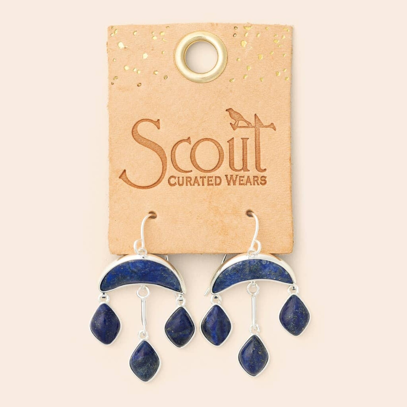 Scout Curated Wears SCW-Stone Crescent Drop Earring - Lapis/Silver