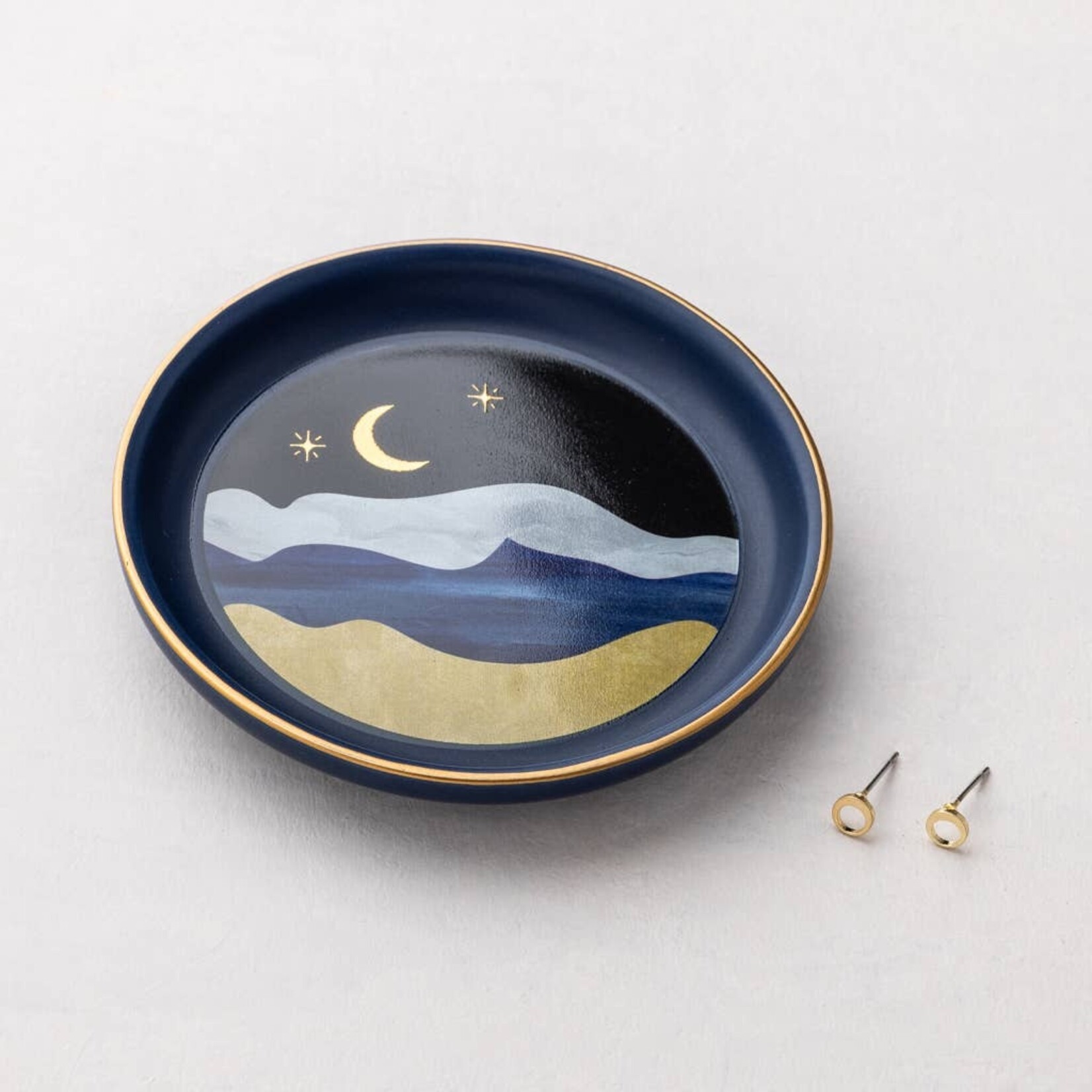 Scout Curated Wears SCW-Jewelry Dish & Stud Earring Set - Moonlight/Midnight Blue