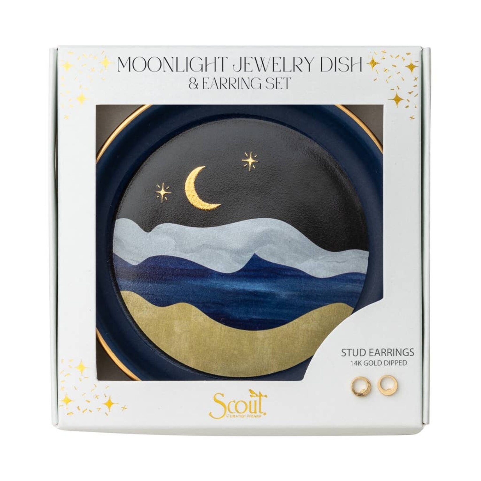 Scout Curated Wears SCW-Jewelry Dish & Stud Earring Set - Moonlight/Midnight Blue