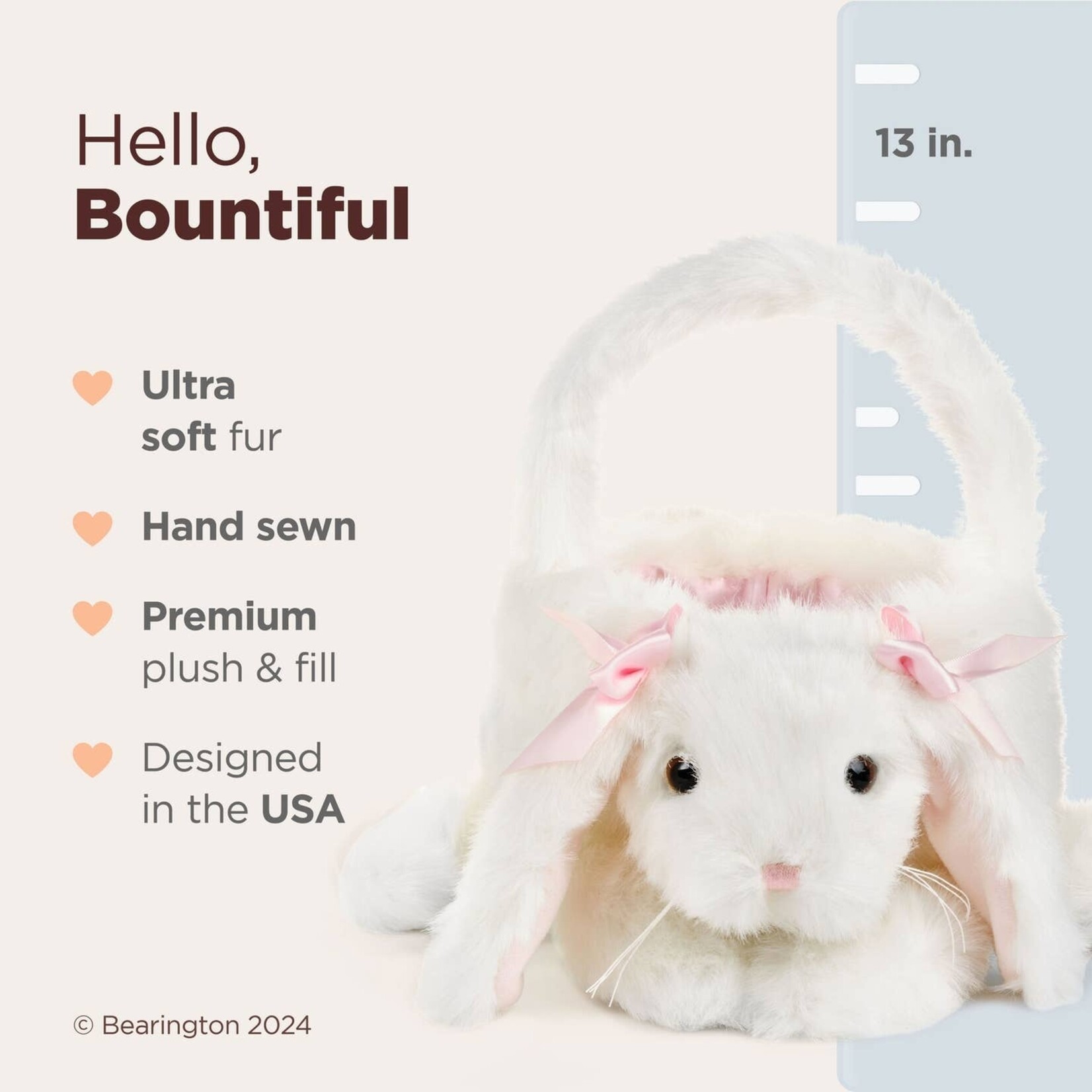 Bearington Bear Bearington Bear White Bunny Basket