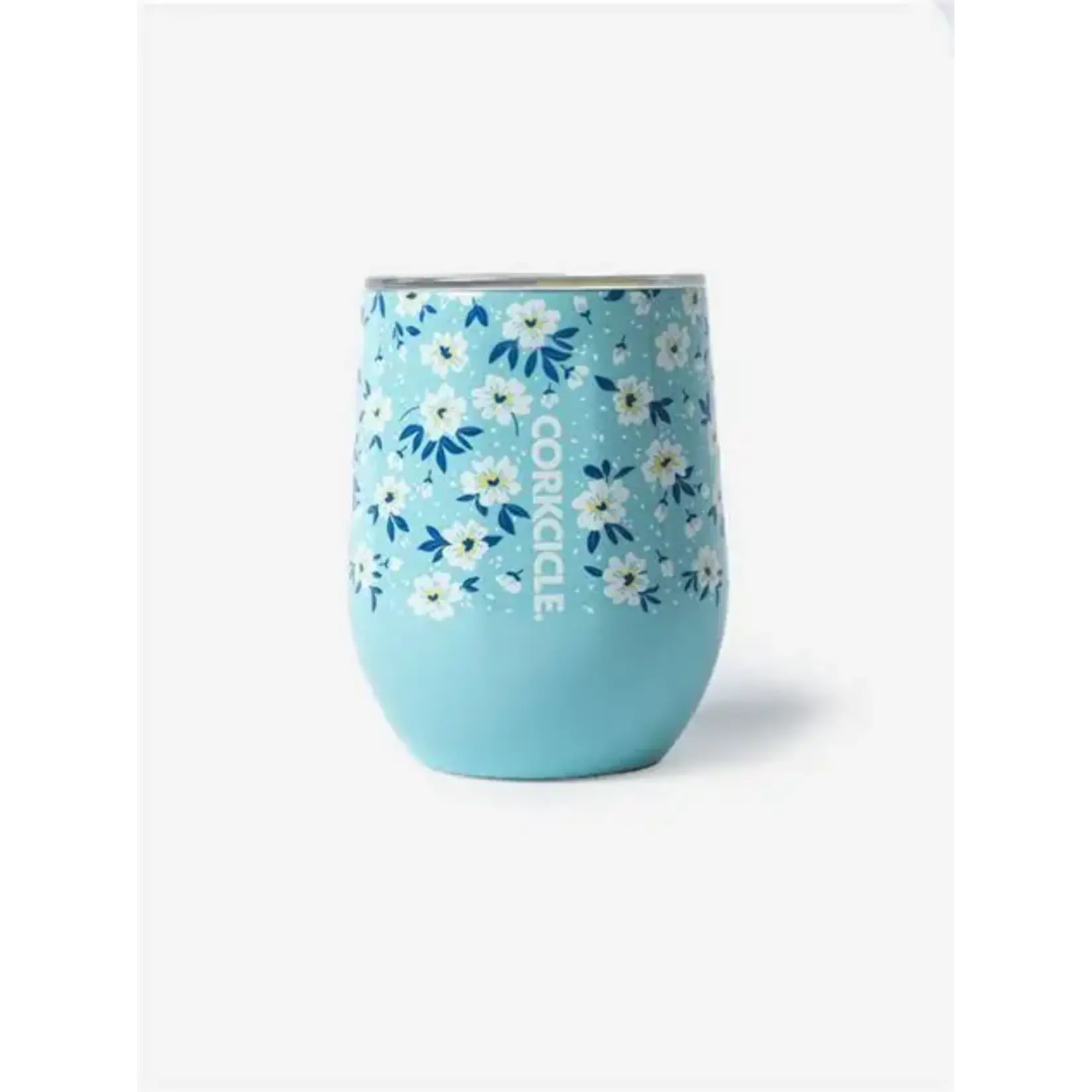 Corkcicle Corkcicle Stemless Ditsy Floral Blue