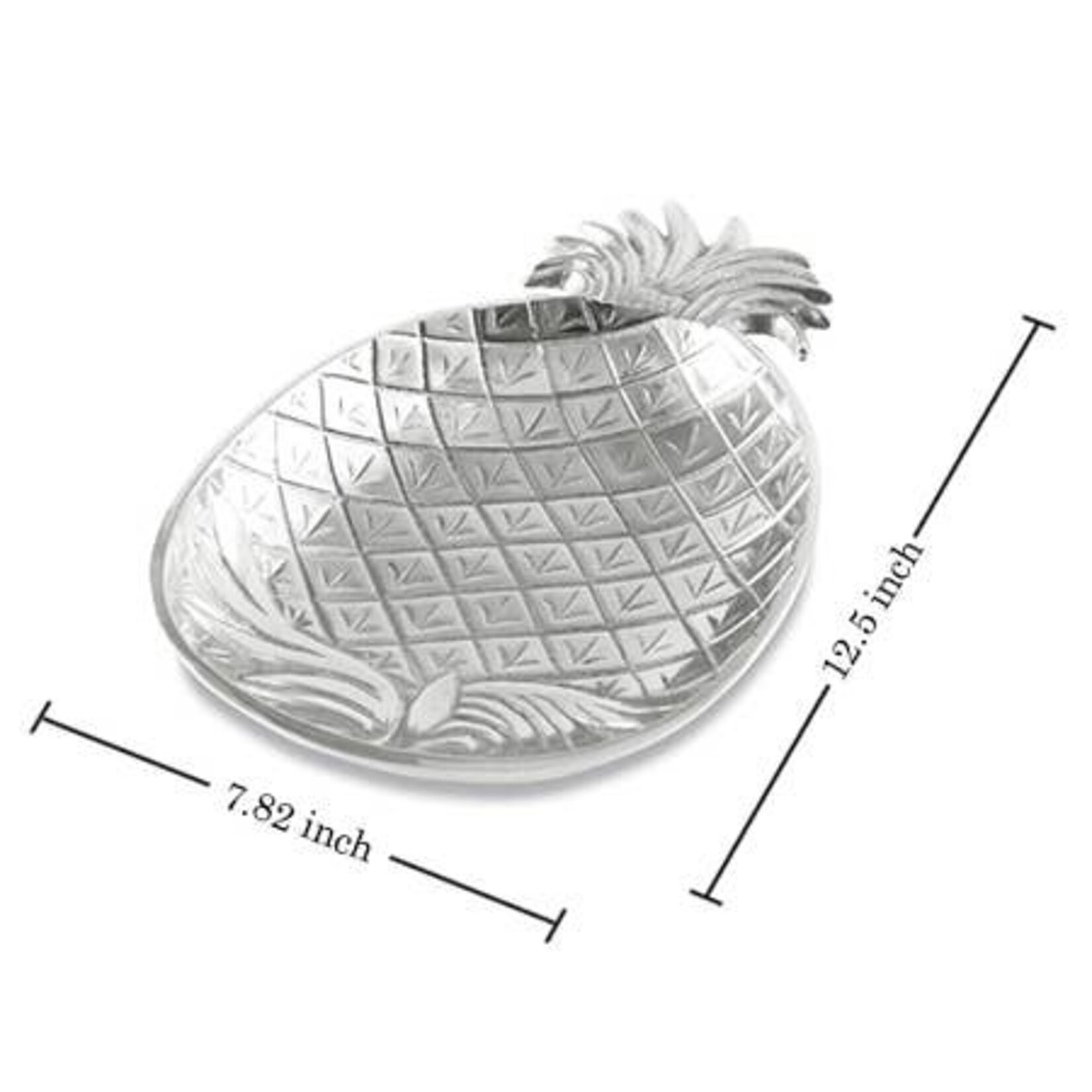 India Handicrafts India Handicrafts-Etched Aluminum Pineapple Tray