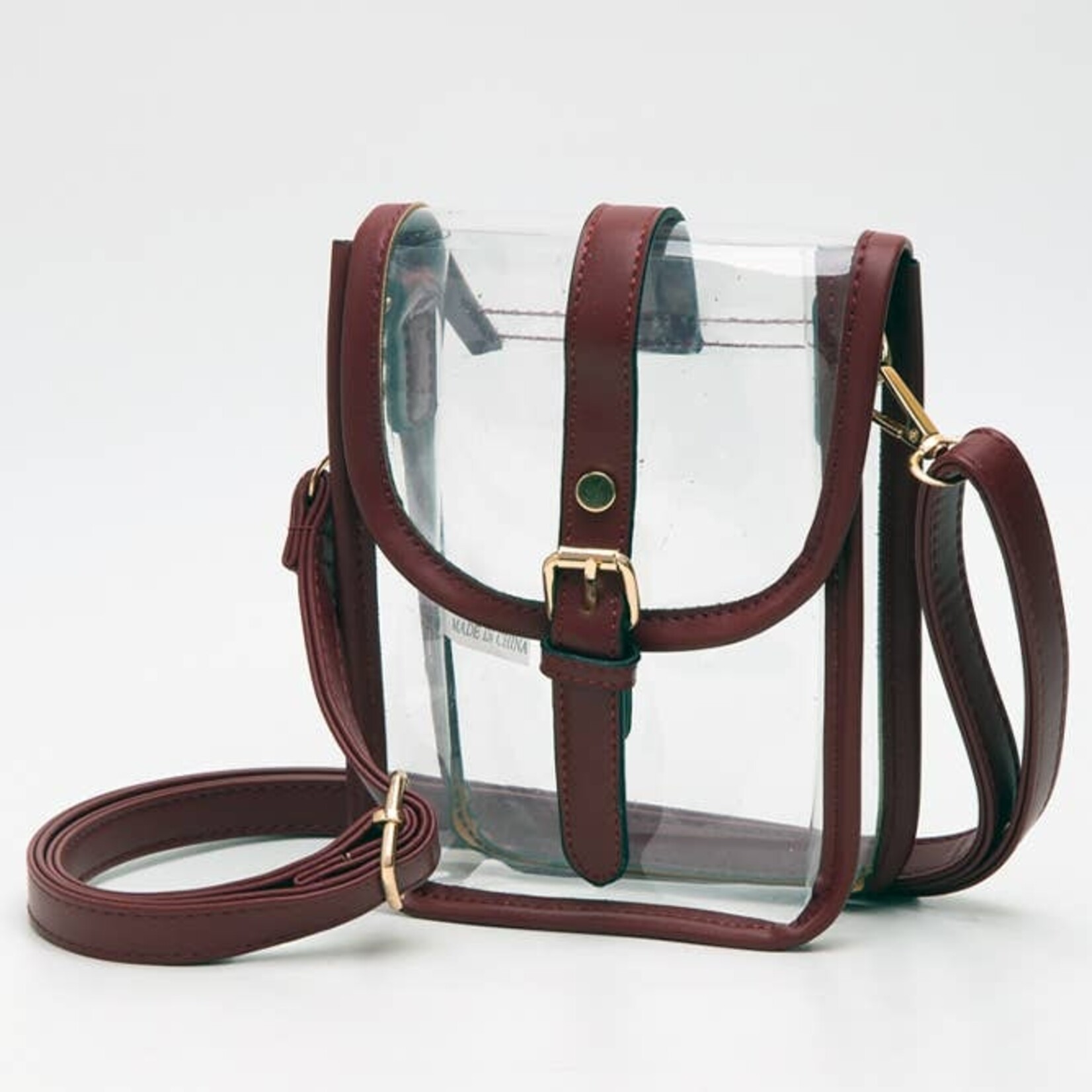 Hana Hana-Clear Cross Body-Burgundy