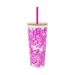 Lilly Pulitzer Tumbler with Straw Unforgettable Pink