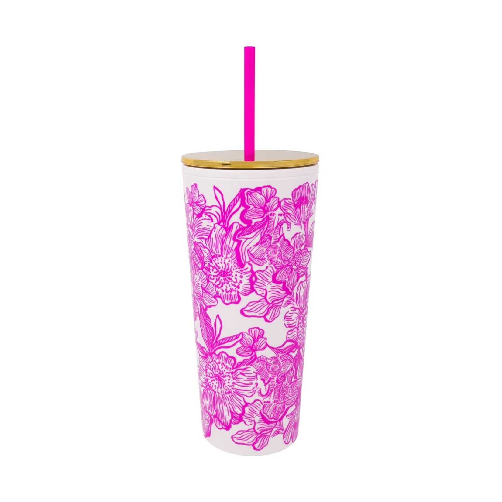 Lilly Pulitzer Lilly Pulitzer- Tumbler with Straw Unforgettable Pink