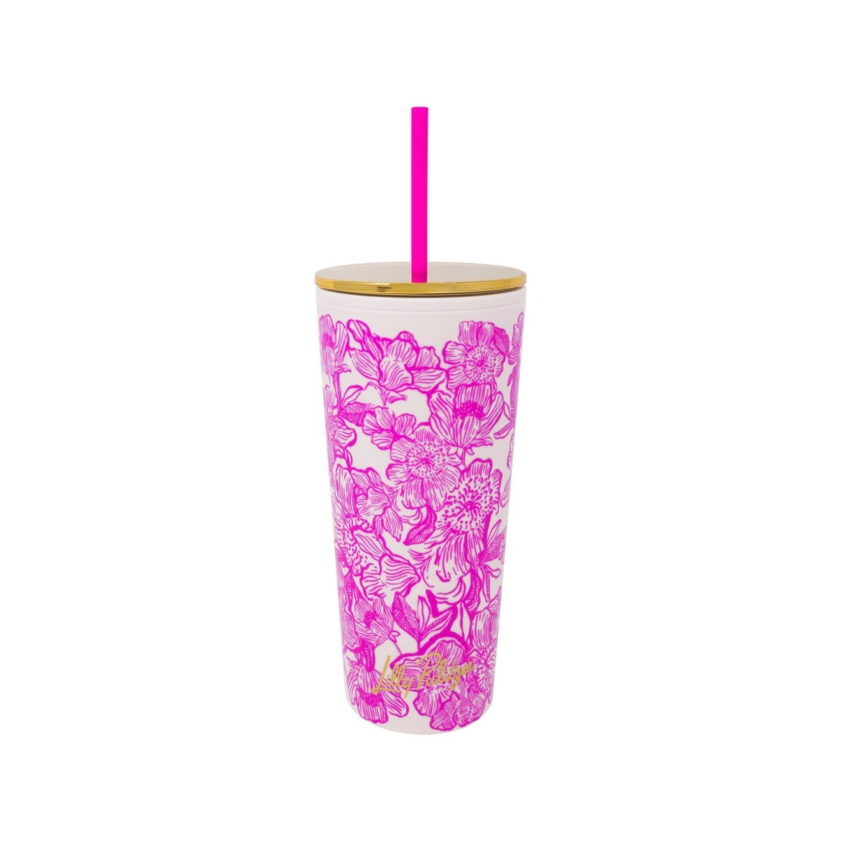 Lilly Pulitzer Lilly Pulitzer- Tumbler with Straw Unforgettable Pink