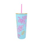 Lilly Pulitzer Tumbler with Straw Royal Coral