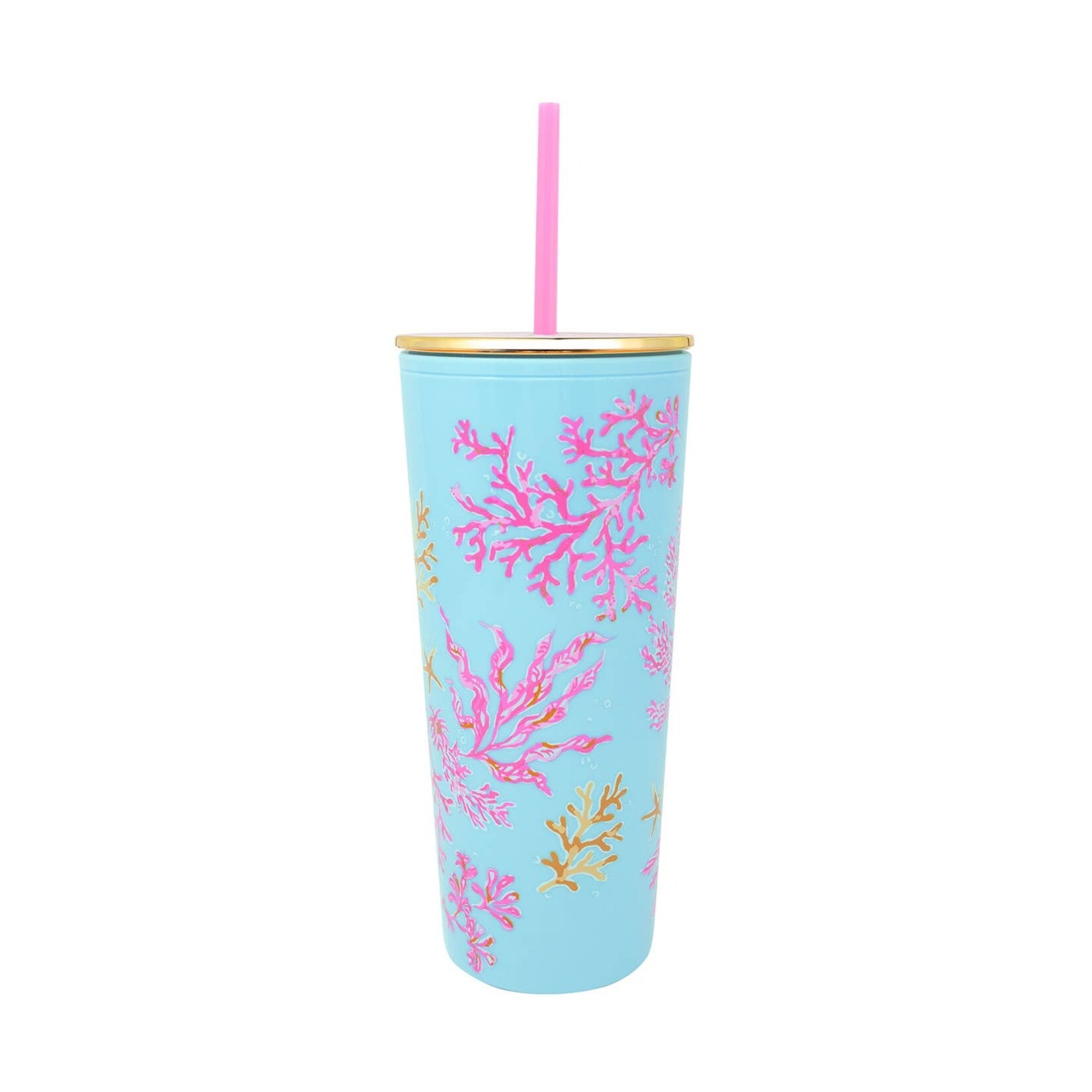 Lilly Pulitzer Lilly Pulitzer- Tumbler with Straw Royal Coral