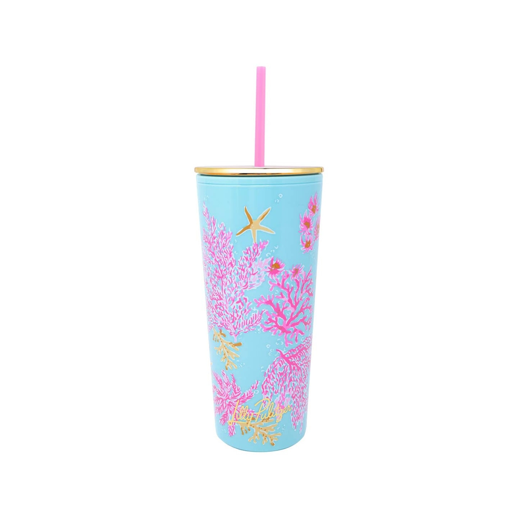 Lilly Pulitzer Lilly Pulitzer- Tumbler with Straw Royal Coral