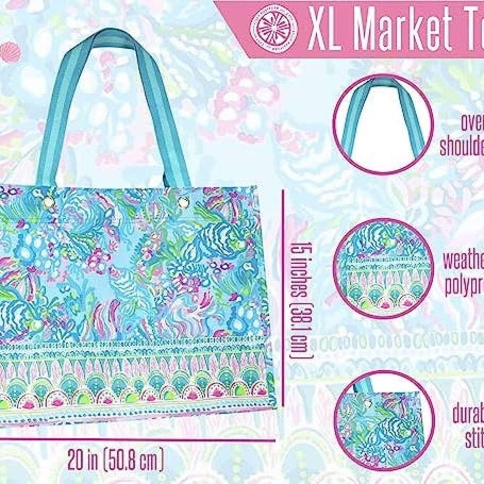 Lilly Pulitzer Lilly Pulitzer-Market Shopper, Aqua La Vista