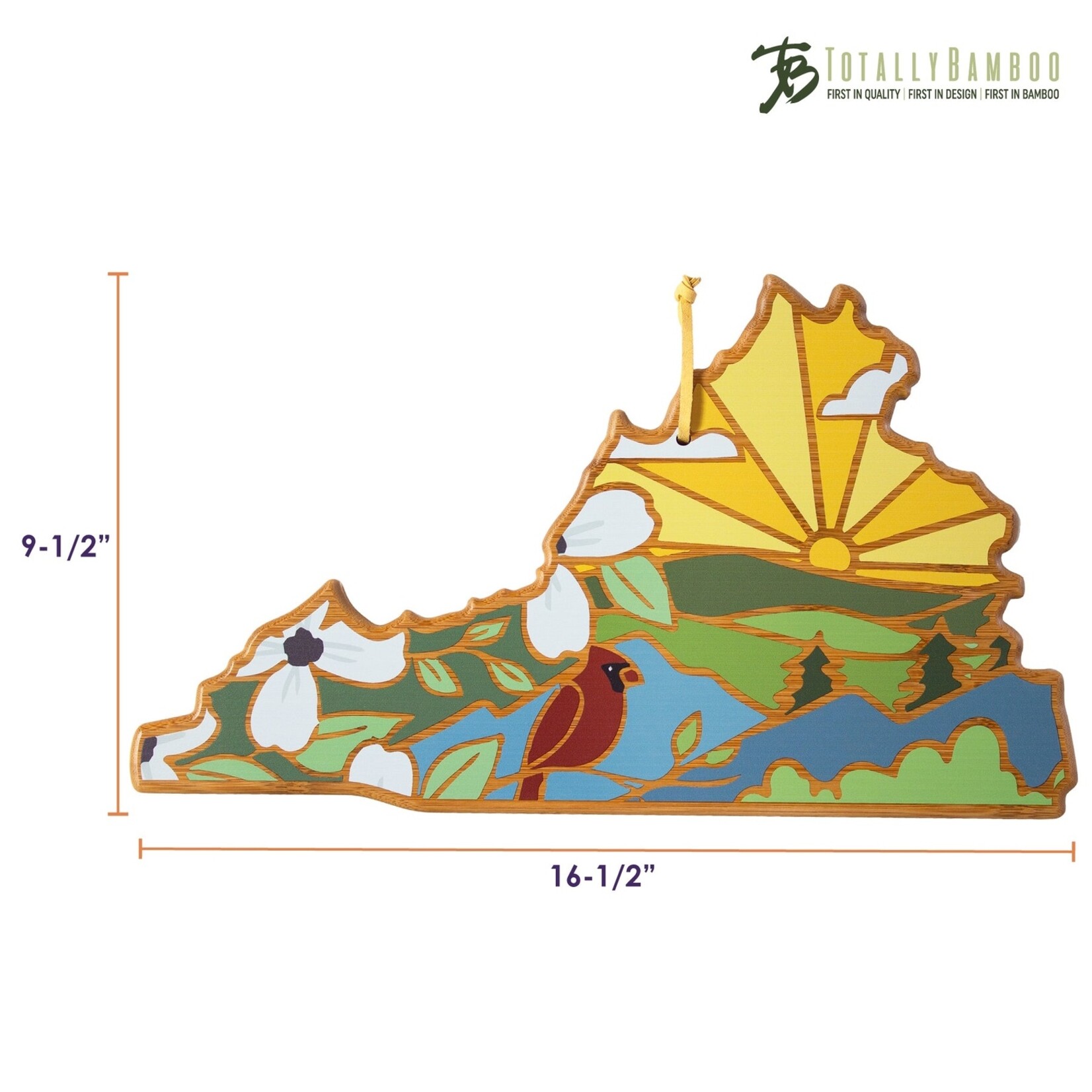 Totally Bamboo Totally Bamboo-Virginia Cutting Board with Artwork By Summer Stokes
