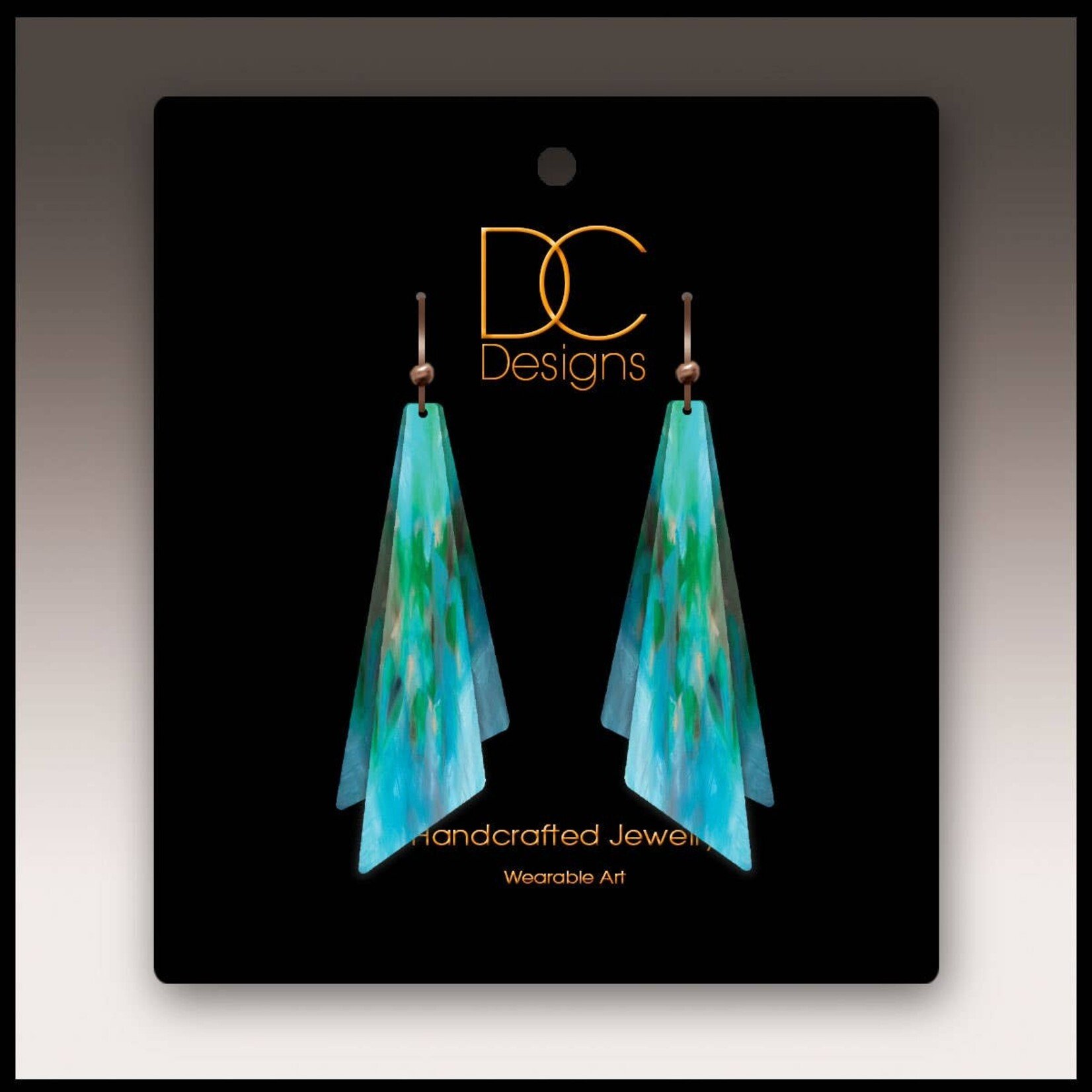 DC Designs DC Designs-Aqua Abstract Wing Earrings- 2NQ