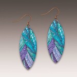 DC Designs Peacock Mosaic Leaf Earrings-64OF