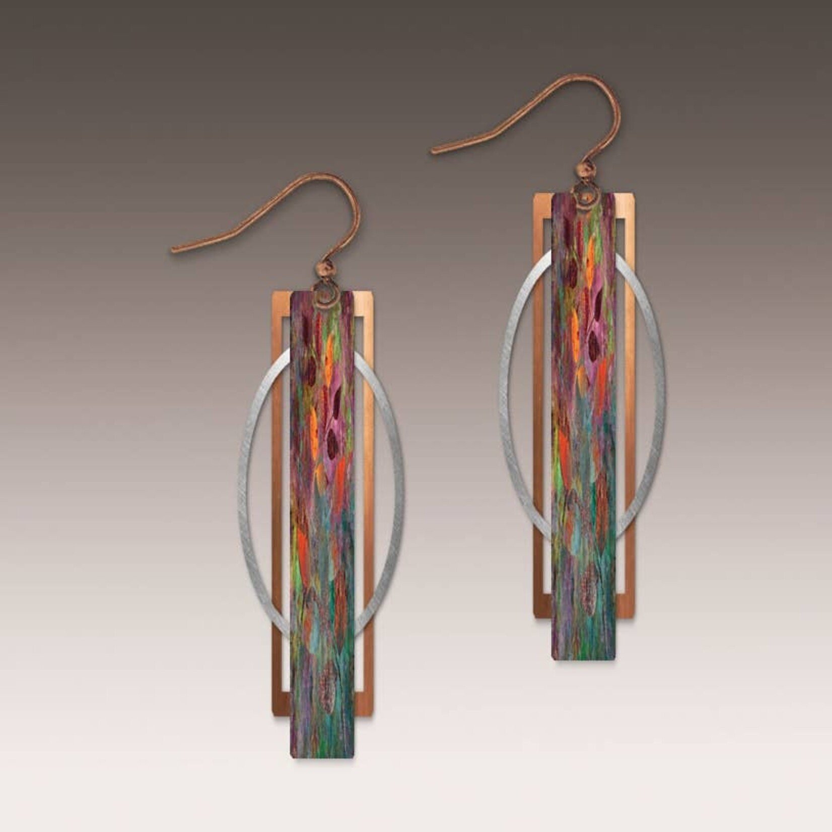 DC Designs DC Designs- Orange Green Geometric Earrings-1CS3