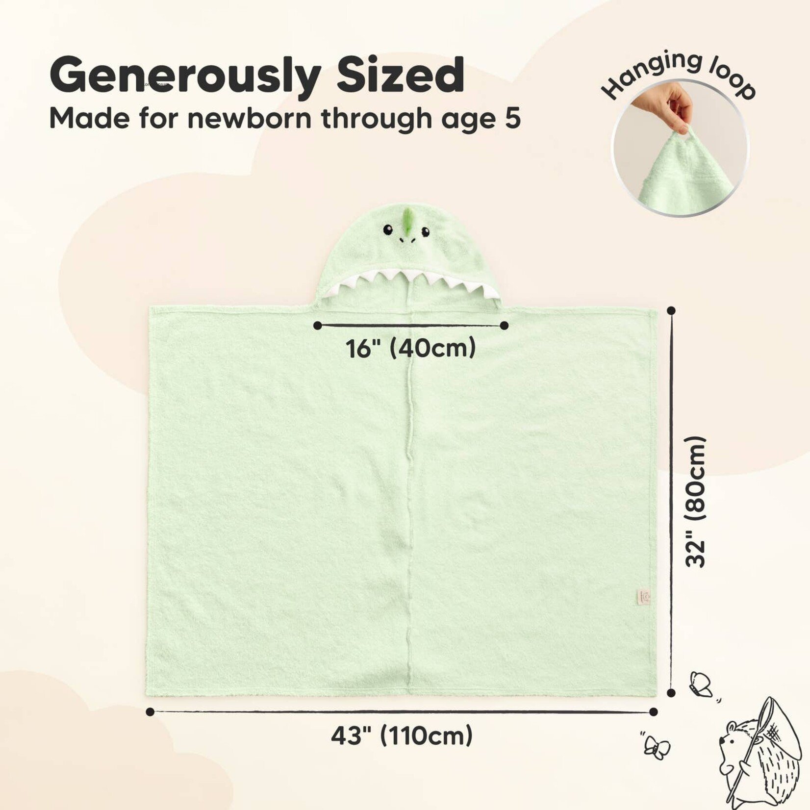 Kea Babies Kea Babies-Playpals Hooded Baby Bath Towels For Newborn