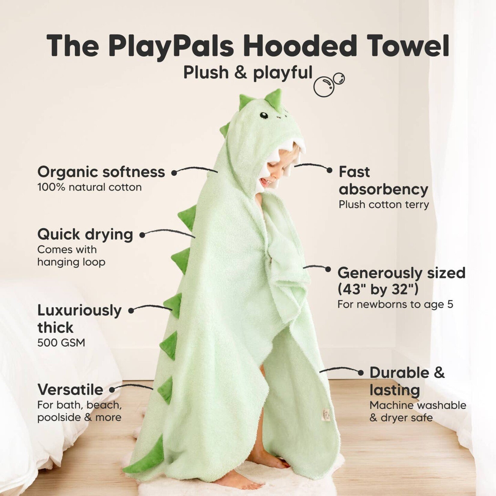 Kea Babies Kea Babies-Playpals Hooded Baby Bath Towels For Newborn