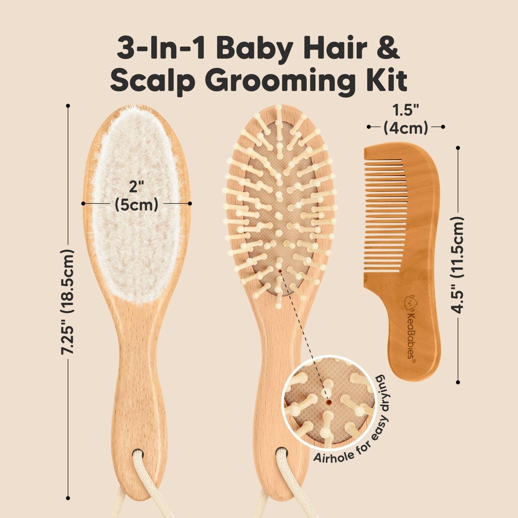 Kea Babies KeaBabies Baby Hair Brush and Comb Set