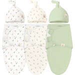 Kea Babies 3-Pack Soothe Baby Swaddles 0-3 Months with Knot Hat