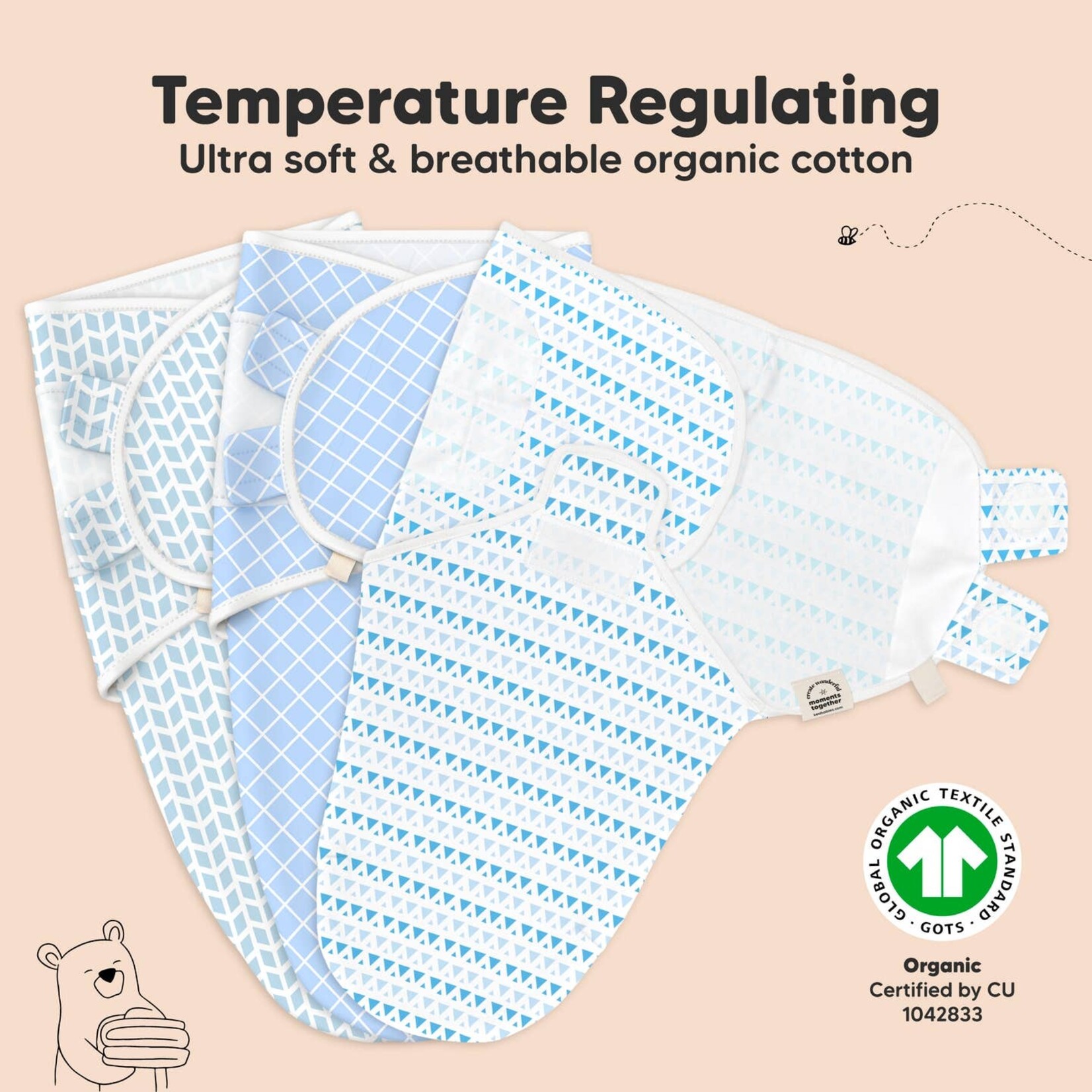 Kea Babies Kea Babies-3pk Soothe Baby Swaddles 0-3 Months, Sleep Sack For Newborns