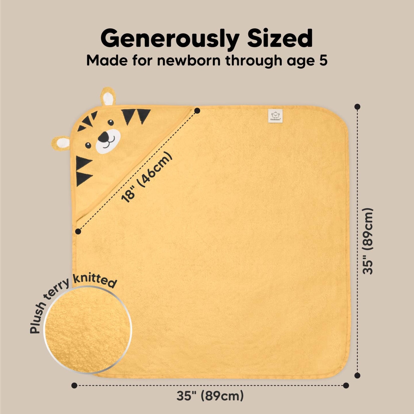 Kea Babies KeaBabies Cuddle Baby Hooded Towel Tiger