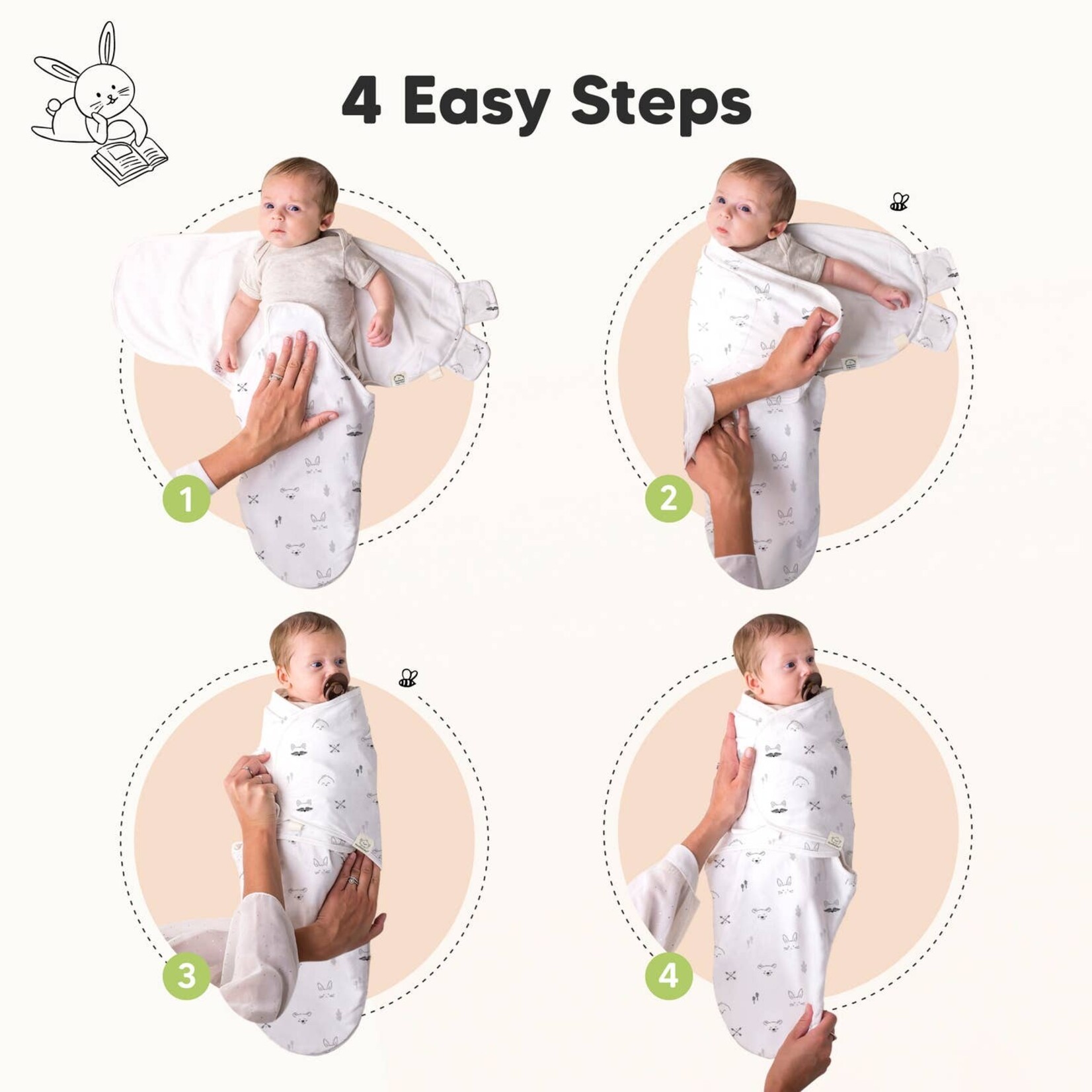 Kea Babies Kea Babies 3pk Soothe Baby Swaddles 0-3 Months Nordic