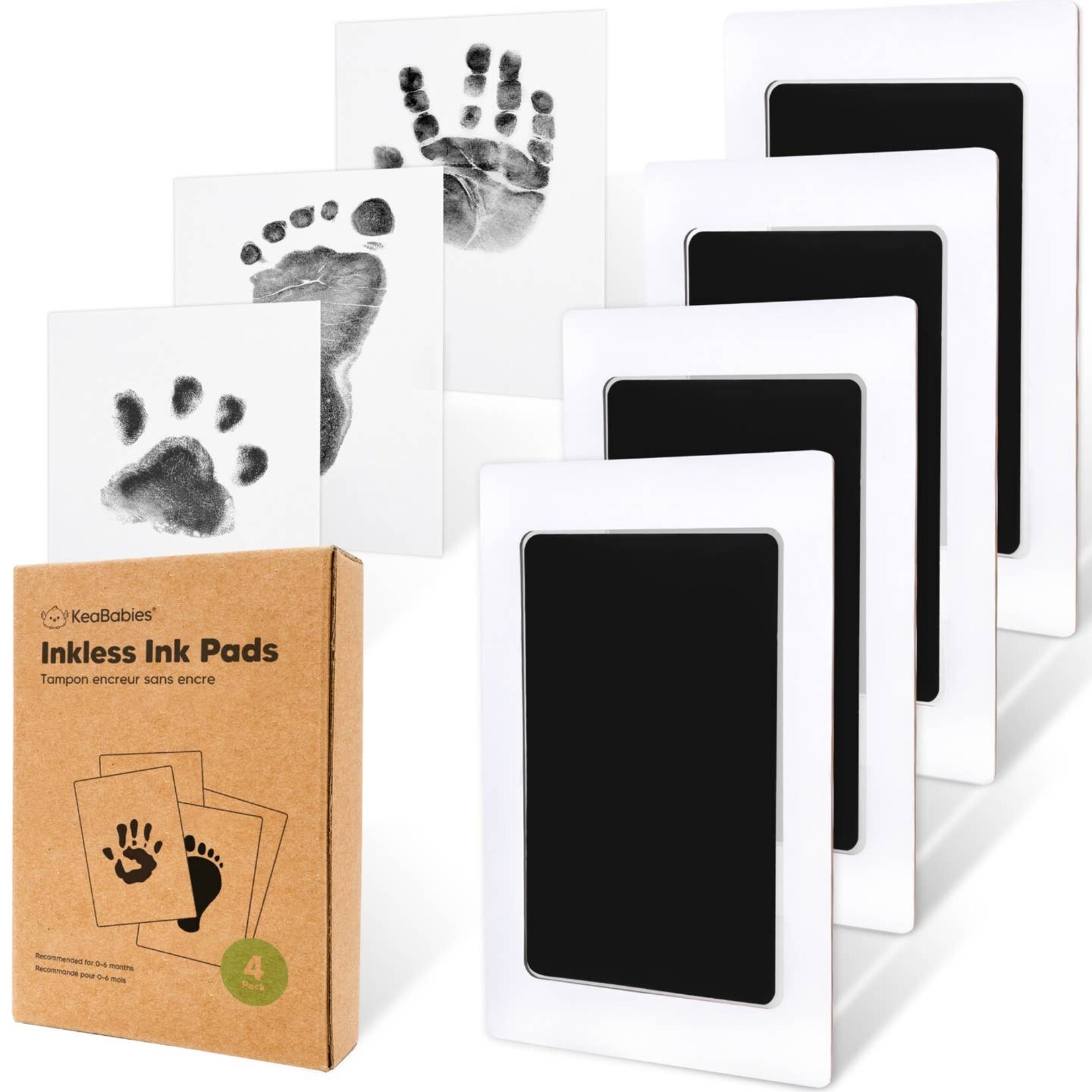 Kea Babies Kea Babies-4Pk Inkless Ink Pad, Baby Footprint Kit