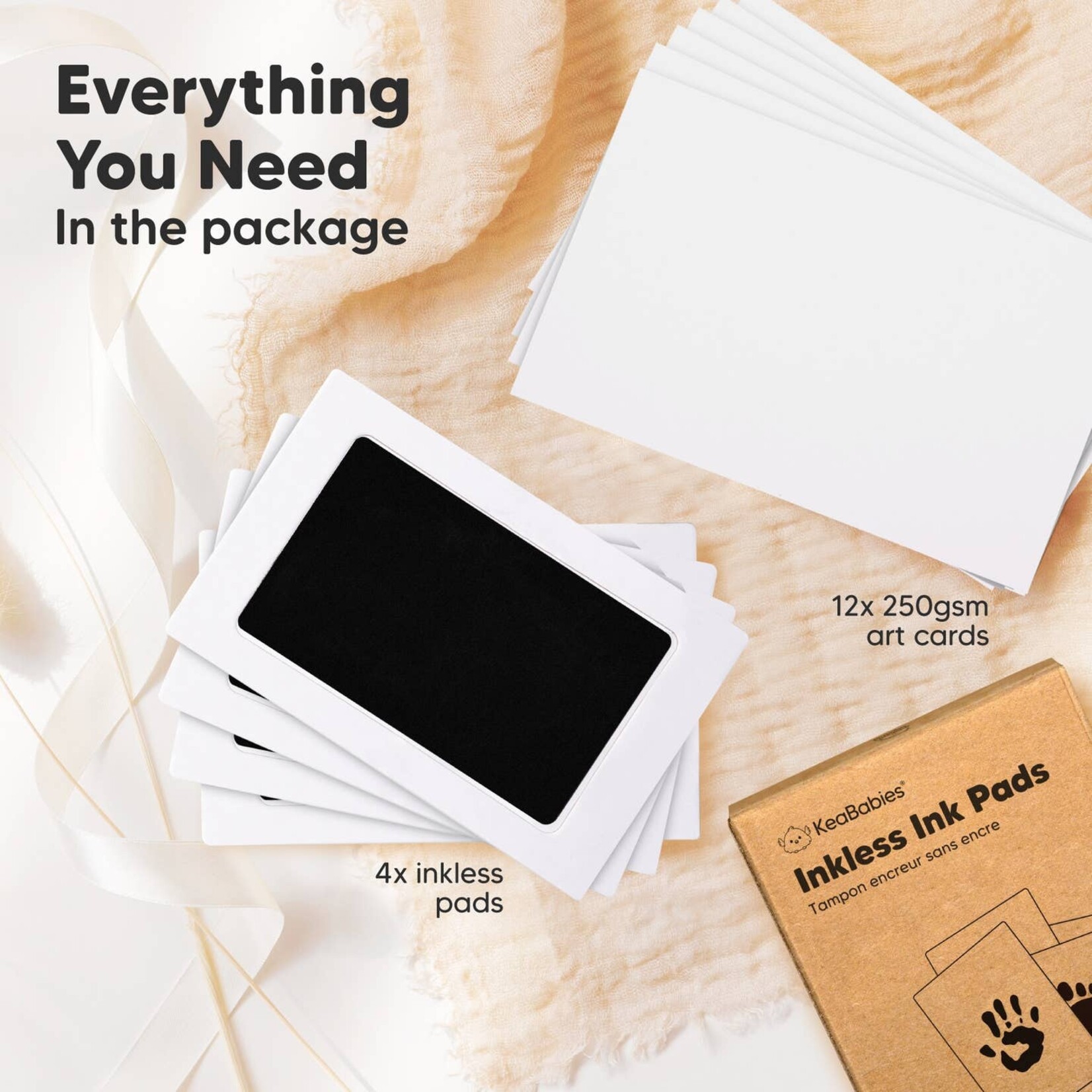 Kea Babies Kea Babies-4Pk Inkless Ink Pad, Baby Footprint Kit