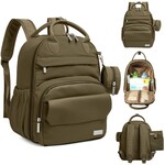 Kea Babies Play Diaper Bag Backpack, Baby Bag with Changing Pad-Dark Olive