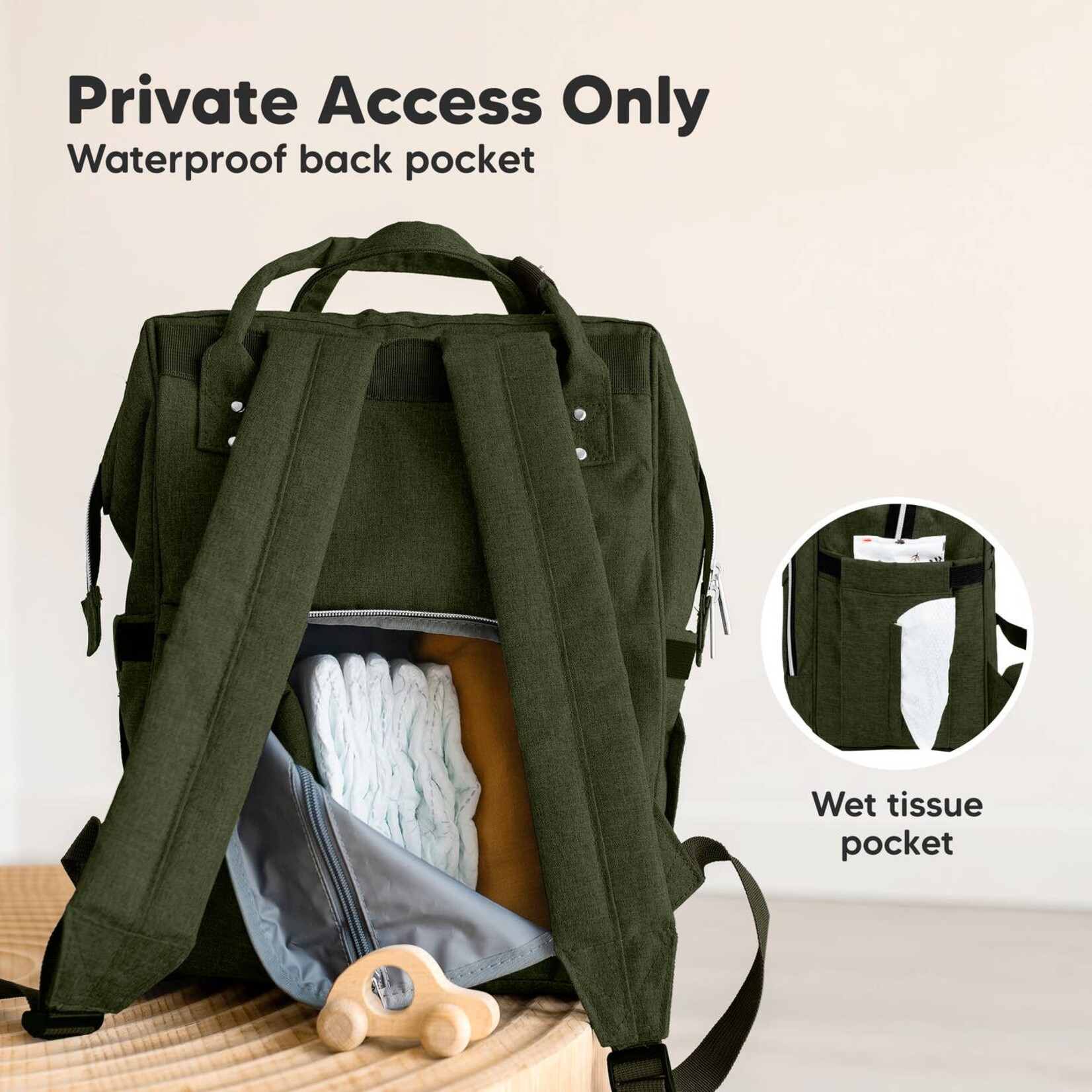 Kea Babies Kea Babies-Diaper Backpack Olive