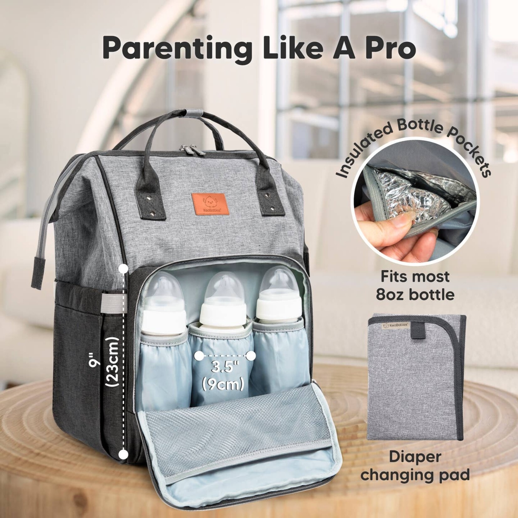 Kea Babies Kea Babies-Diaper Backpack Graphite