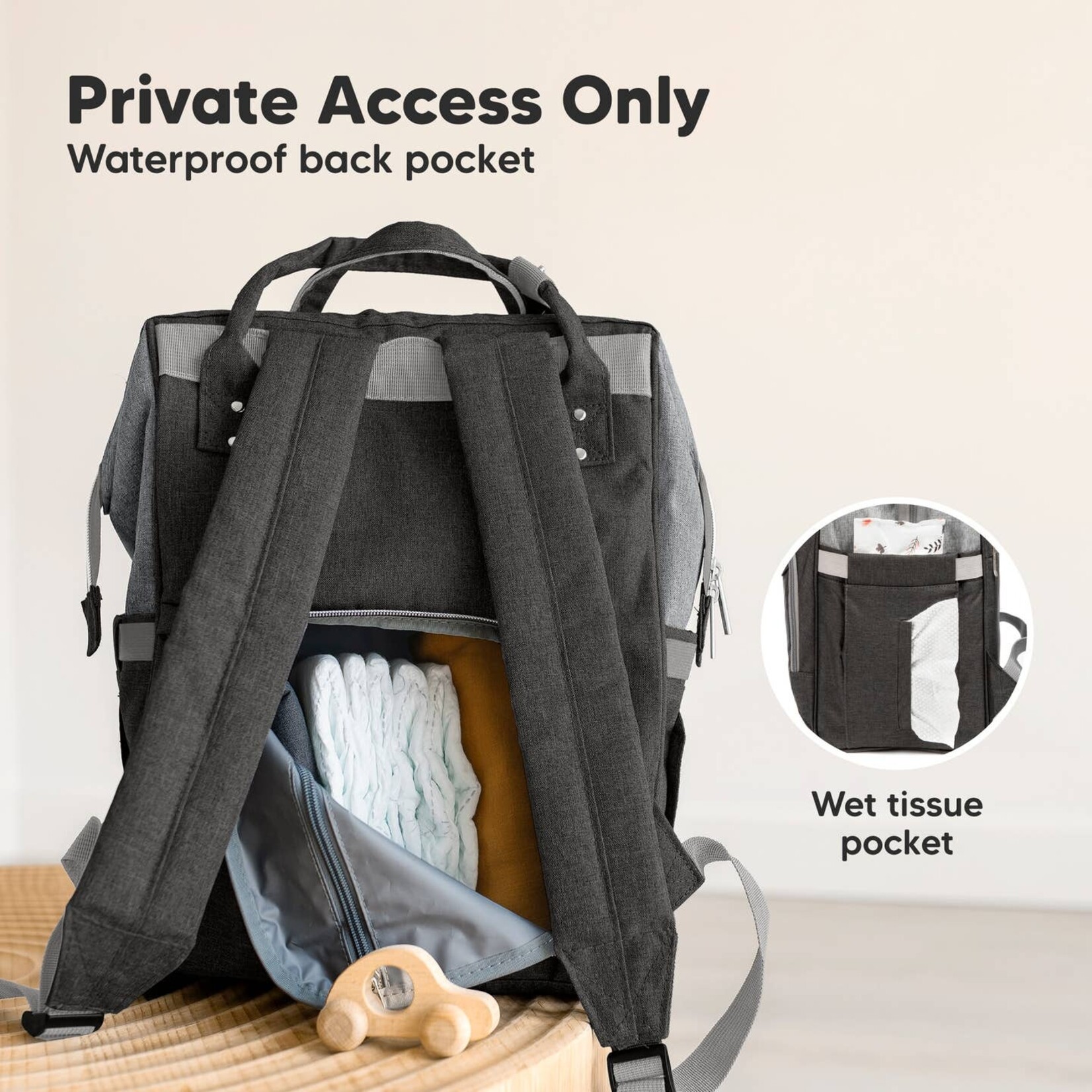 Kea Babies Kea Babies-Diaper Backpack Graphite