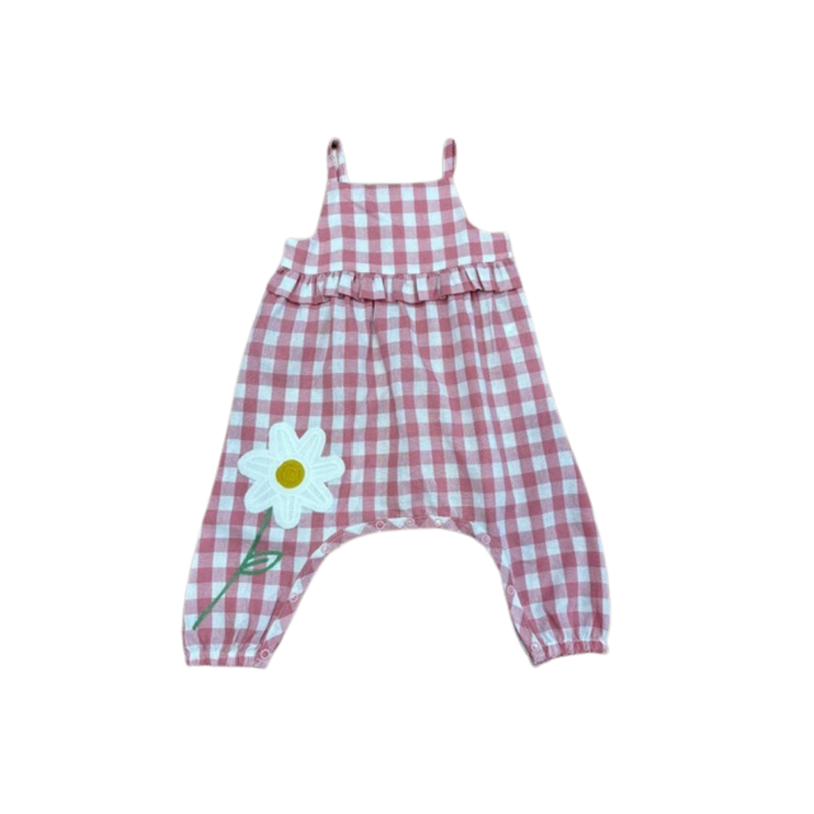 Mudpie Mudpie- Gingham Flower Longall