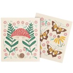 Primitives by Kathy Mushroom Art Swedish Dishcloth Set