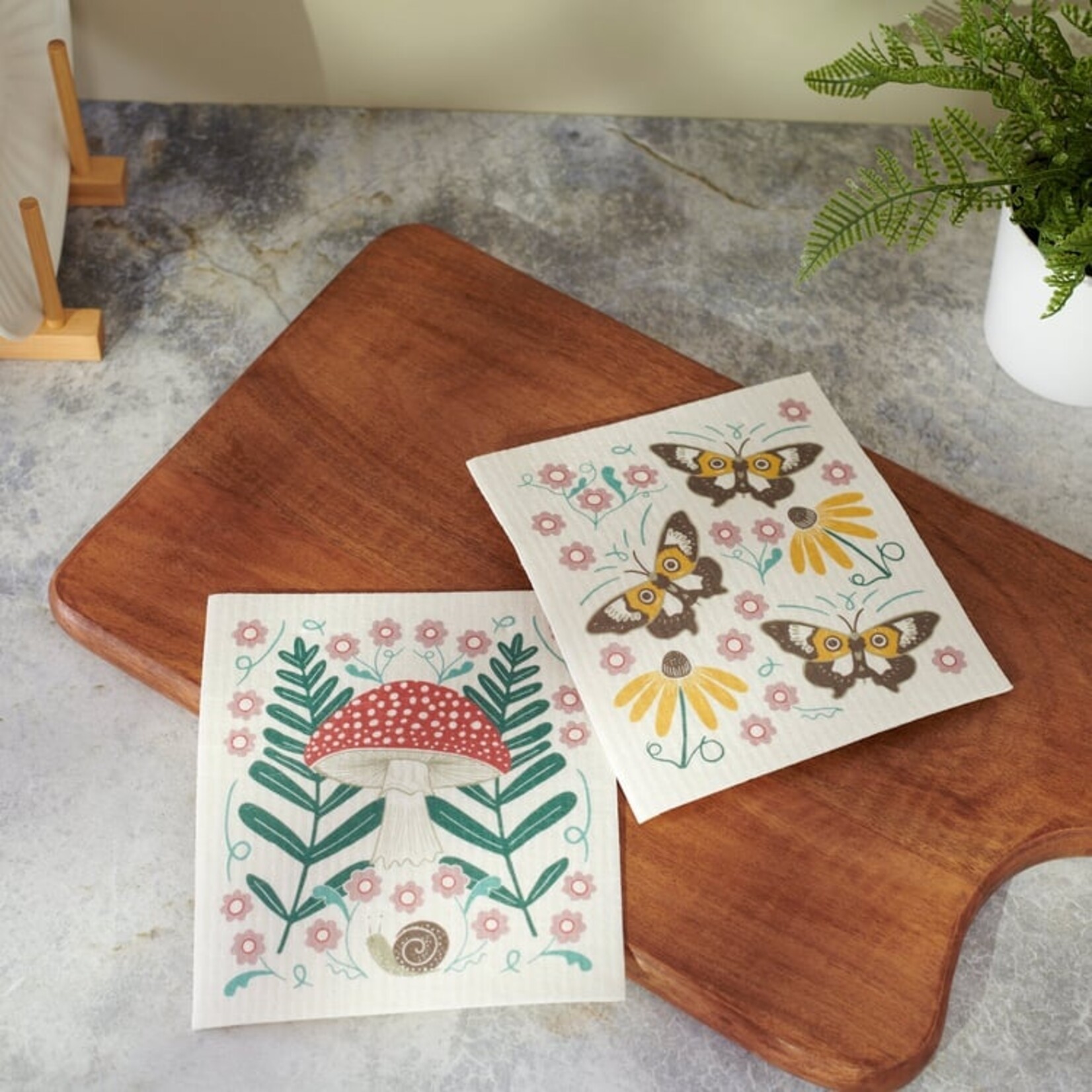 Primitives by Kathy Primitives by Kathy-Mushroom Art Swedish Dishcloth Set