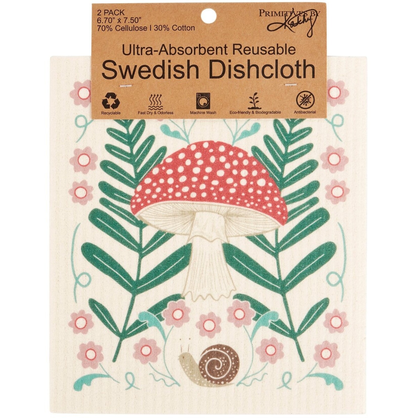 Primitives by Kathy Primitives by Kathy-Mushroom Art Swedish Dishcloth Set