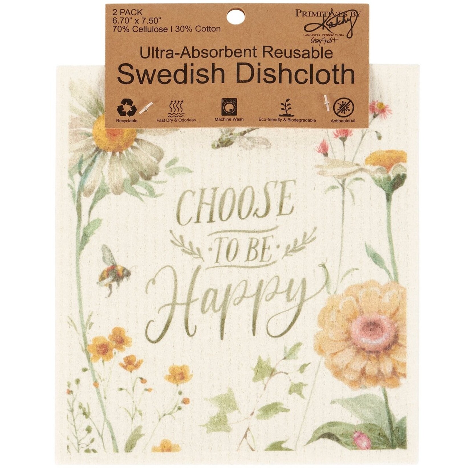 Primitives by Kathy Primitives by Kathy-Choose Happy Swedish Dishcloth Set