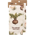 Primitives by Kathy You Make My Heart Beet Kitchen Towel