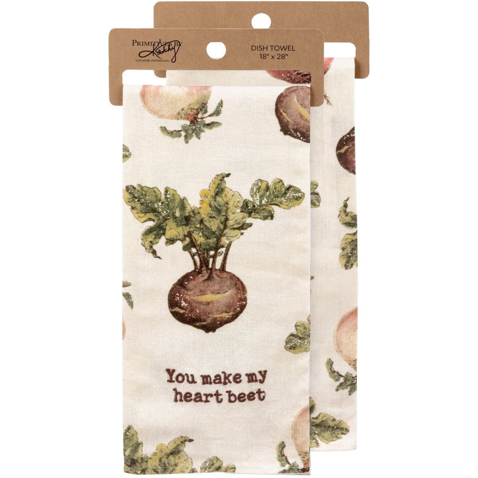 Primitives by Kathy Primitives by Kathy-You Make My Heart Beet Kitchen Towel