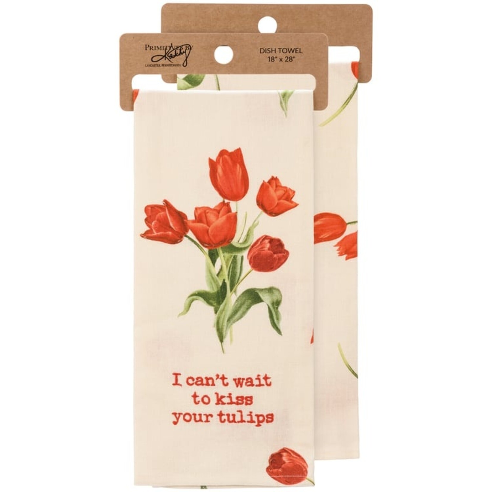 Primitives by Kathy Primitives by Kathy-I Can't Wait To Kiss Your Tulips Kitchen Towel
